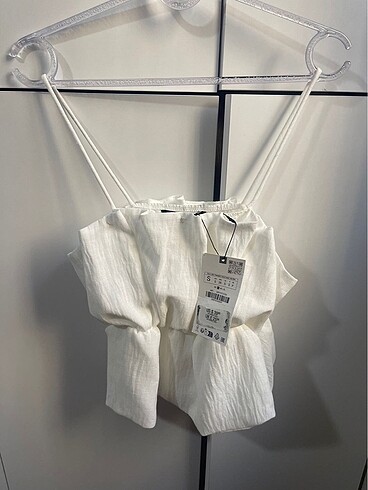 Zara Zara askılı büzgülü bluz