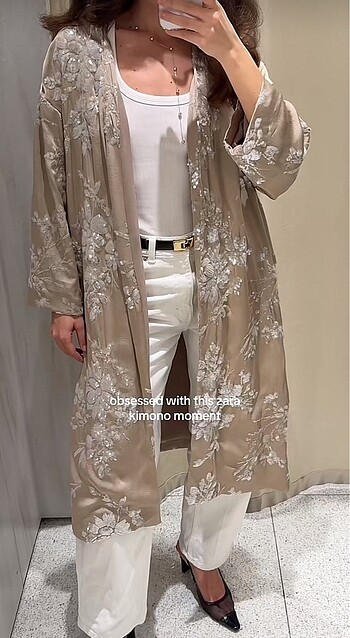 s Beden Zara pul payet taşlı kimono tesettür