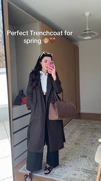 xs Beden kahverengi Renk Zara viral su geçirmez zw collection trençkot