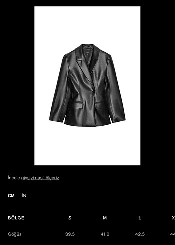 Zara vücuda oturan suni deri blazer ceket - Görsel 5