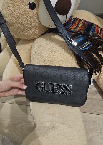 Beden siyah Renk Siyah Guess Baskılı Deri Kadın Çapraz Çanta