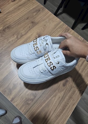 38 Beden beyaz Renk Beyaz Kadın Sneakers - GUESS Blok Topuklu