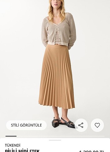 stradivarius pileli etek