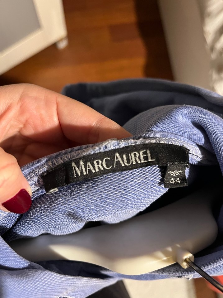 Mavi Kadın Sweatshirt Kapüşonlu - Görsel 4