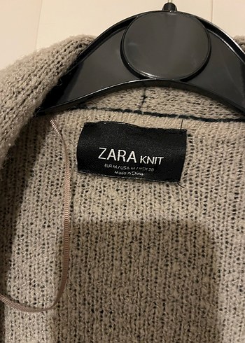 Zara şal yaka Kadın Gri Örgü Midi Hırka - Görsel 5