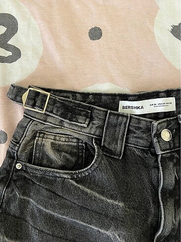 36 Beden Bershka baggy siyah kot pantolon