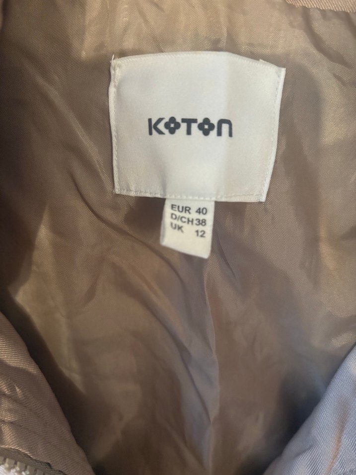 Bej Düğmeli ve fermuarlı Midi Kadın Ceket - Görsel 2