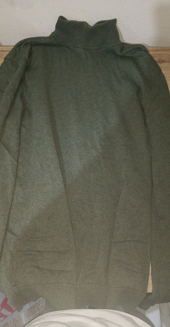 Kadın Haki Boğazlı Triko Kazak - Görsel 2