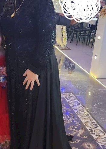 Diğer Uzun Siyah Gotik Dantel Abiye Elbise