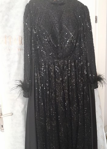 50 Beden Uzun Siyah Gotik Dantel Abiye Elbise