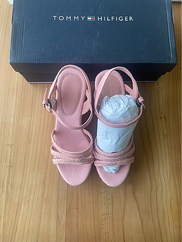 39 Beden pembe Renk Tommy Hilfiger Kadın Dolgu Topuklu Espadril Sandalet