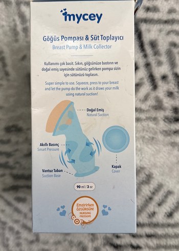 Mycey Gri-Mavi Göğüs Pompası ve Süt Toplayıcı - Görsel 2