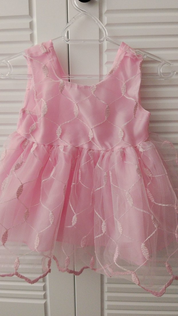 Dantel İşlemeli Pembe Kız Çocuk Elbise - Görsel 3