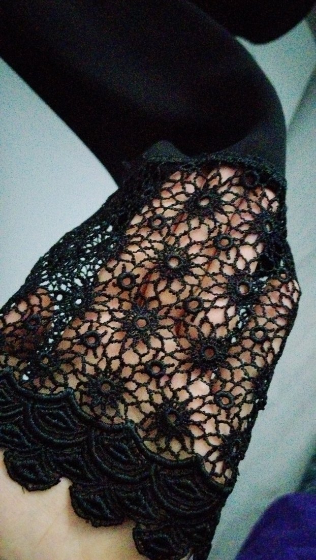 Dantel Detaylı Siyah   Uzun Kollu şifon gömlek - Görsel 2