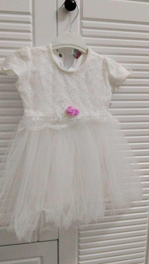 Kız Çocuk Beyaz Dantel Elbise - Görsel 2