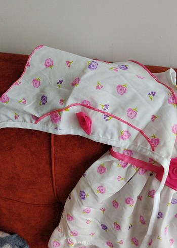 Çiçek Desenli Kız Çocuk Elbisesi bandana - Görsel 2