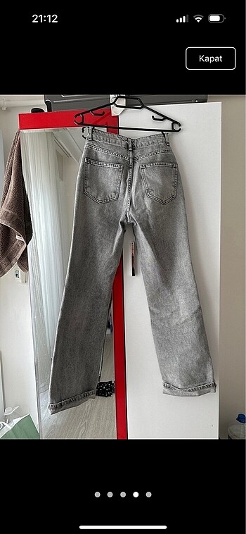 Trendyol & Milla Gri yüksek bel wide leg jean