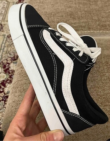Siyah beyaz vans sneaker spor ayakkabı