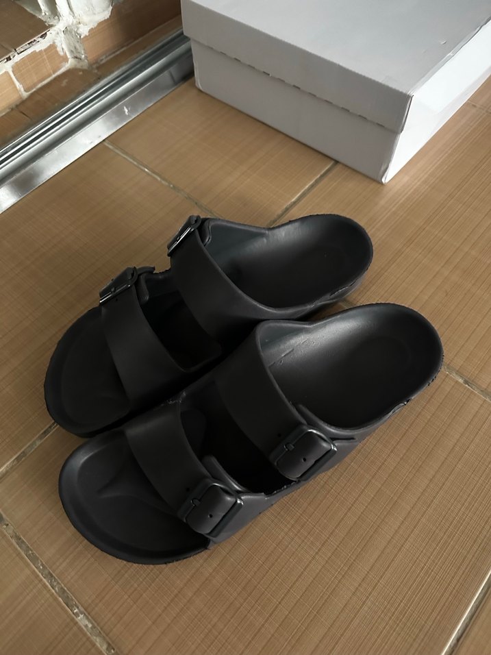 Siyah Erkek Terlikler Tokalı Rahat - Görsel 3