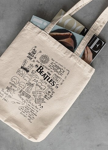 The beatles tote bag kanvas bez canta