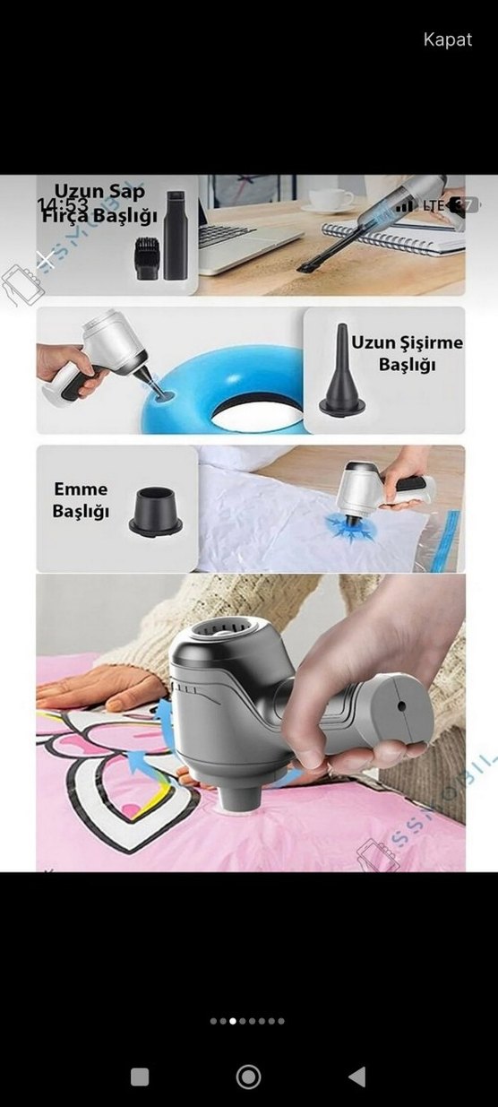 Kablosuz Mini Elektrikli Süpürge Seti - Görsel 5