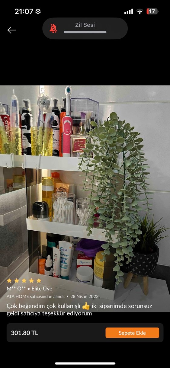 Gri ve Beyaz 3 Katlı Makyaj Organizer - Görsel 3