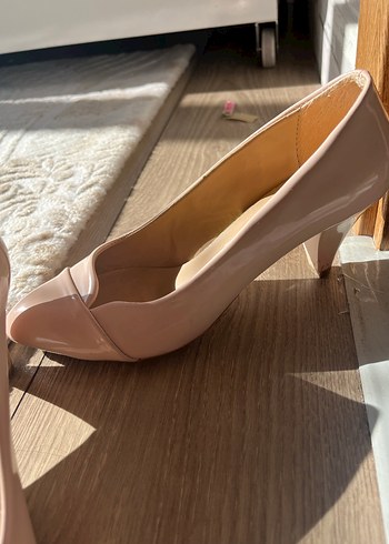 Bej Pile Detaylı Kadın Topuklu Ayakkabı - Görsel 2