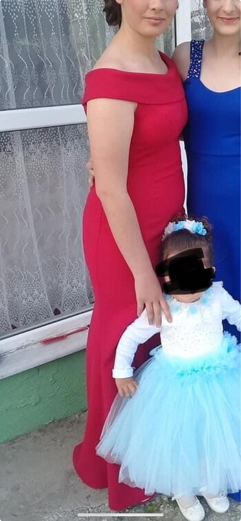 42 Beden çeşitli Renk Kırmızı Abiye