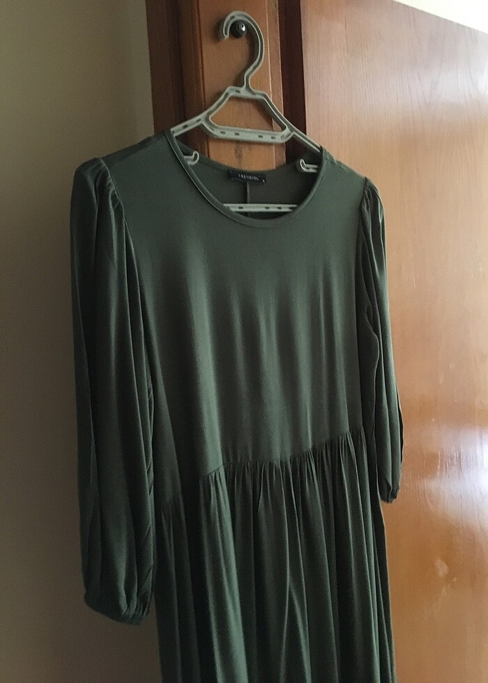 Haki Yeşili Midi Boy Elbise - Görsel 5