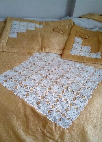 El Yapimı Dantelli Yatak Örtüsü - Görsel 13