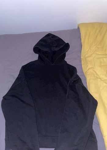 Siyah Rahat Kesim Kadın Sweatshirt - Görsel 2