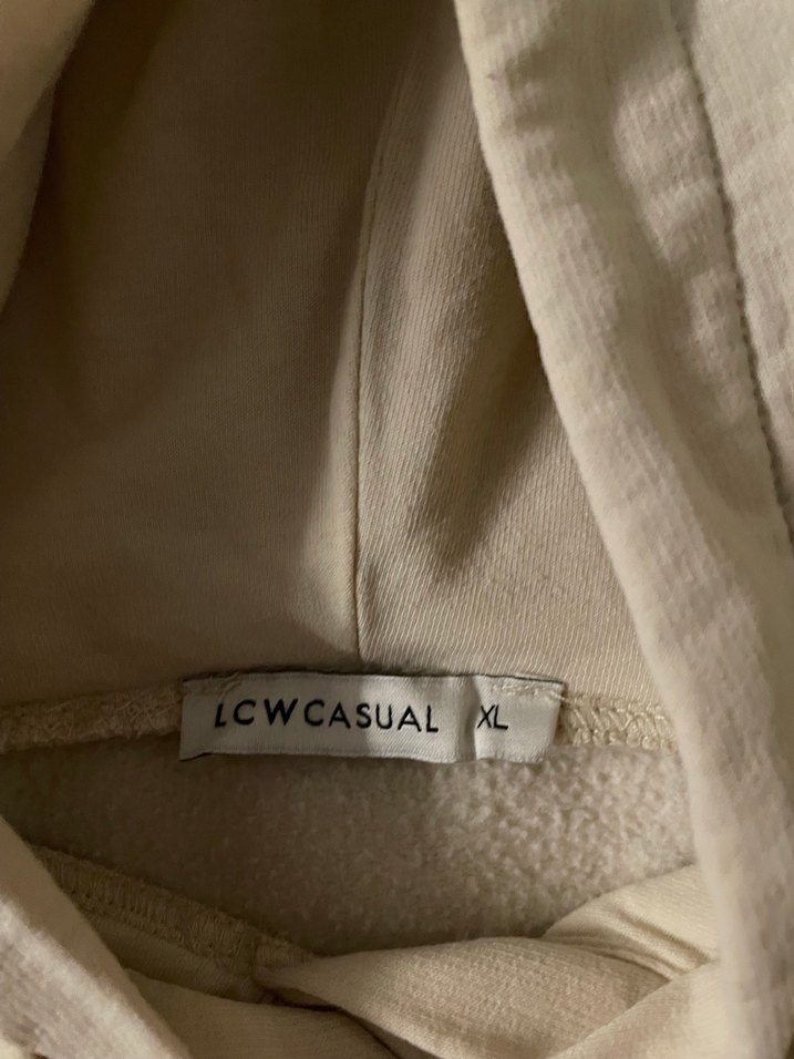 Bej Kadın Kapüşonlu Sweatshirt - Görsel 3