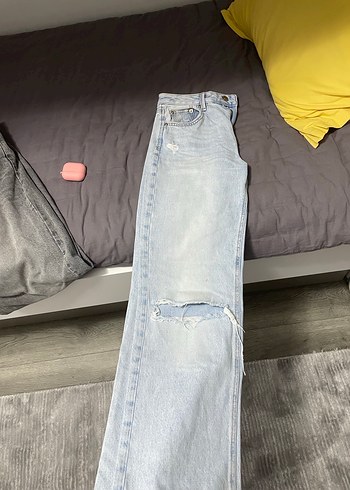 Stradivarius D92 Yırtık Bol Kesim Jean - Görsel 2