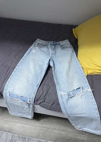 Stradivarius D92 Yırtık Bol Kesim Jean - Görsel 3