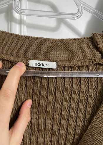 Addax Kahverengi V Yaka Triko Kadın Hırka - Görsel 2