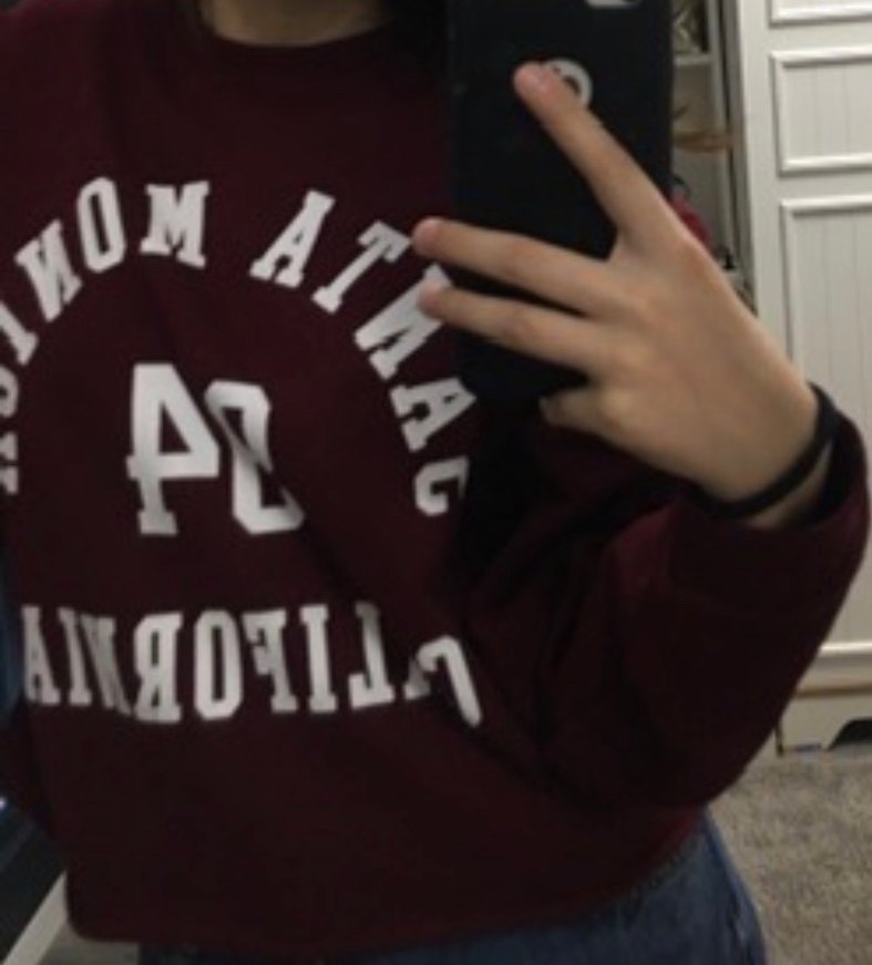 Stradivarius Bordo Kadın Baskılı Sweatshirt - Görsel 2