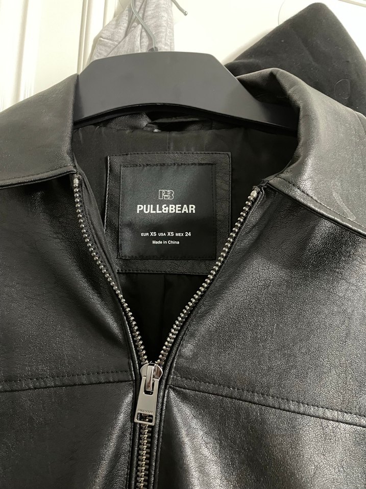 Kadın Siyah Deri Ceket Rahat Kesim - Görsel 4