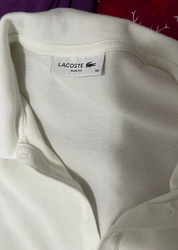 Lacoste Kadın beyaz kısa kollu pamuklu polo tişört - Görsel 3