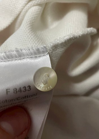 Lacoste Kadın beyaz kısa kollu pamuklu polo tişört - Görsel 4