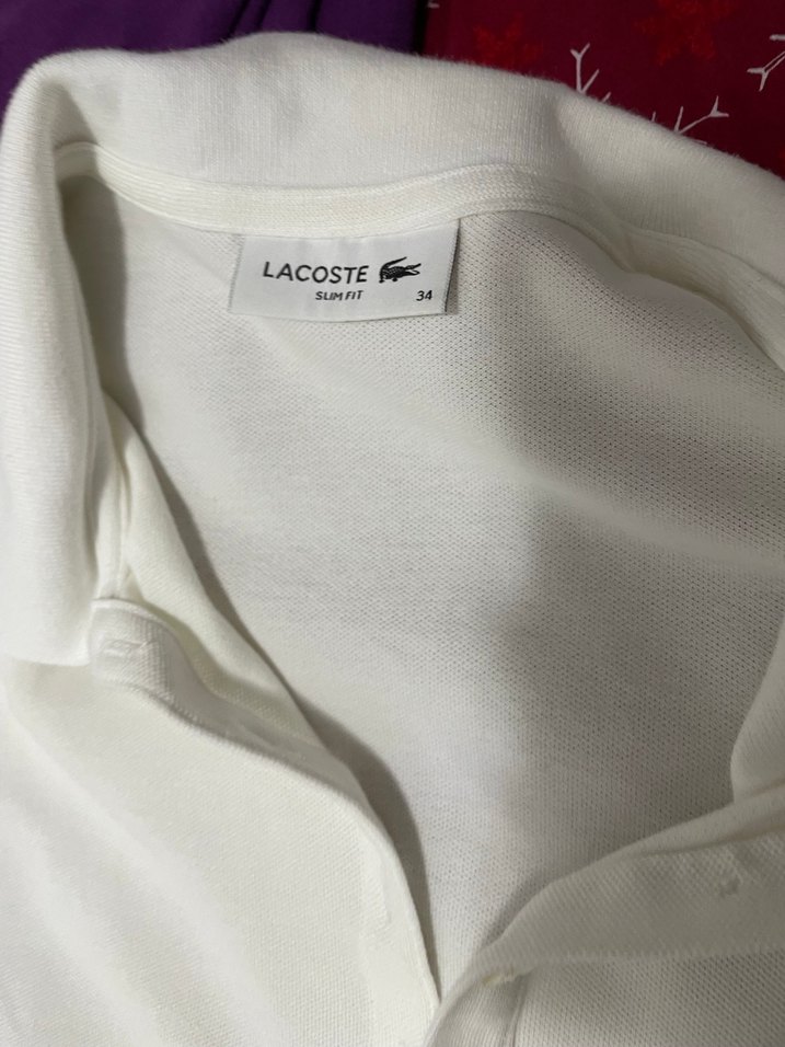 Lacoste Kadın beyaz kısa kollu pamuklu polo tişört - Görsel 3