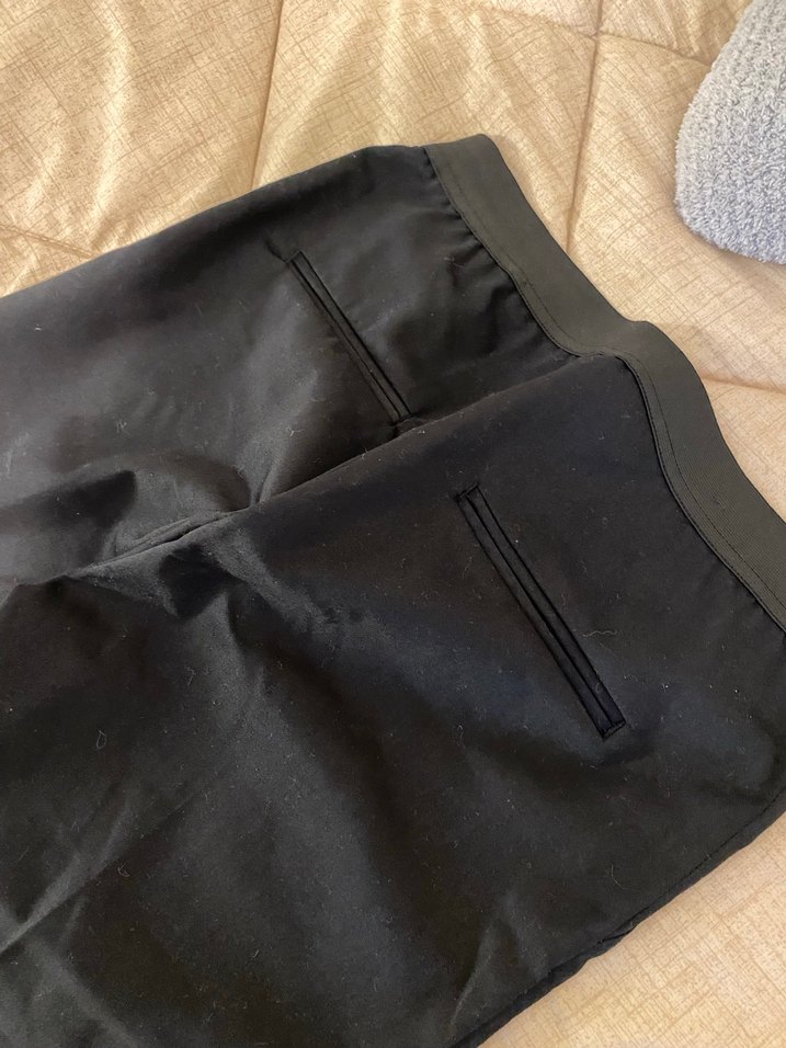 Beli lastikli siyah kumaş pantolon - Görsel 3