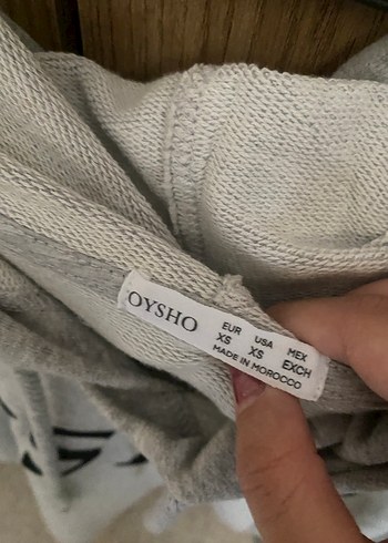 Gri Oysho Kapüşonlu Sweatshirt - Görsel 2
