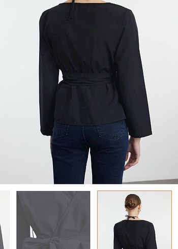 Siyah bağlamalı bluz - Görsel 3