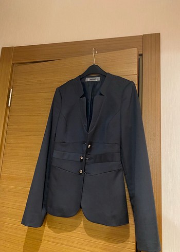 Düğmeli Siyah Kadın Blazer Ceket Adilışık