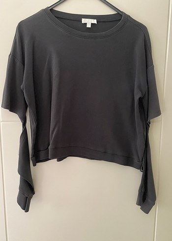 Twist dirsek dekolteli sweatshirt