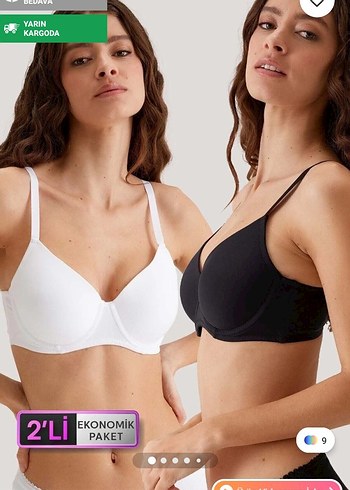 Pierre Cardin Beyaz ve Siyah Sütyen