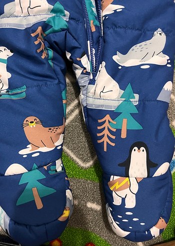 Renkli Baskılı Erkek Bebek Mont Tulum - Görsel 4