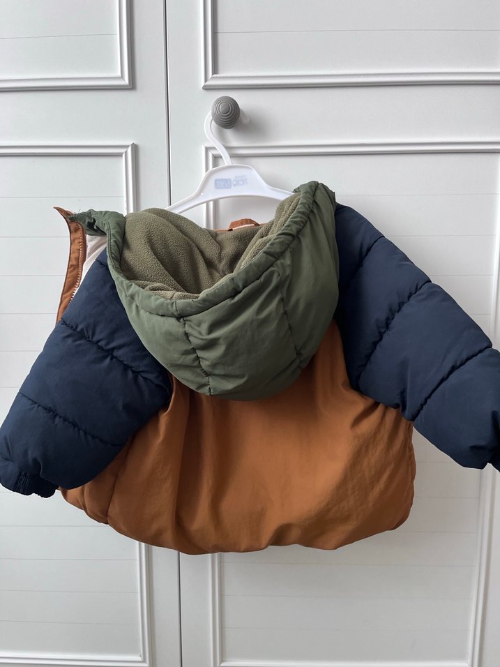 Kapüşonlu Çok Renkli Erkek Çocuk Mont - Görsel 4