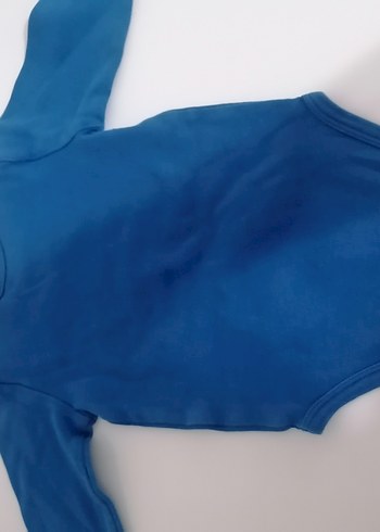 9 Ay Beden mavi Renk Mavi Uzun Kollu Bebek Body