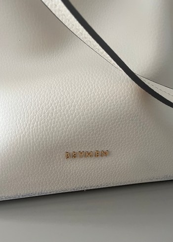 Beyaz Minimalist Deri Kadın Çanta - Görsel 2
